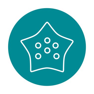 denizyıldızı düz ikon vektör çizimi 