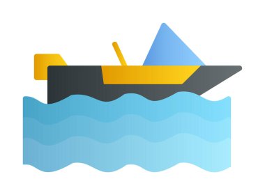 Basit Motorboat simgesi, vektör illüstrasyonu
