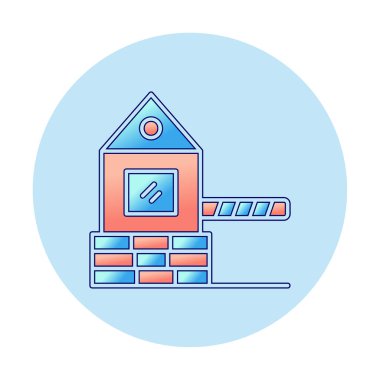 Askeri Bariyer simgesinin vektör çizimi 