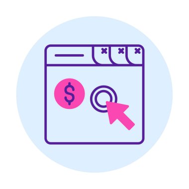 Her Tıklama simgesine Öde, vektör illüstrasyonu