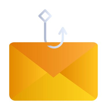 E- posta phishing satır simgesi. Mobil konsept ve web tasarımı için posta dolandırıcılığı stili işareti. Sembol, logo çizimi. Vektör grafikleri