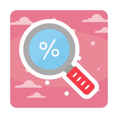 İndirimli Arama ikonu vektör illüstrasyonu