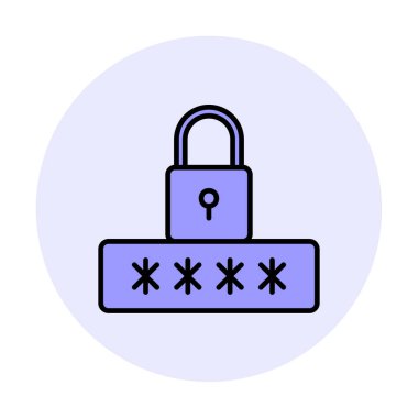 Basit Parola simgesi, vektör illüstrasyonu