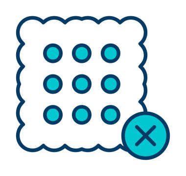 Basit Şekersiz simge, vektör illüstrasyonu