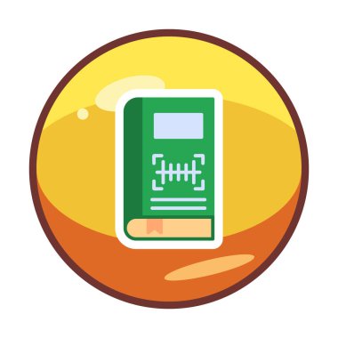 Barkod simgesi olan kitabın vektör illüstrasyonu  