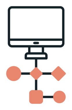 Çalışma akışı simgesi tasarımı, vektör illüstrasyonu                            