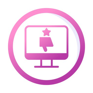 Kötü İnceleme simgesi, vektör illüstrasyonlu basit ekran