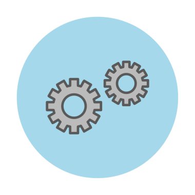 Gear Düz Vektör Simgesi Tasarımı