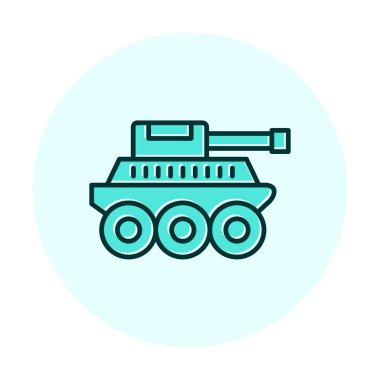  Basit bir askeri tank vektör simgesi 