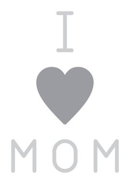 Annemi seviyorum. Düz ikon, vektör çizimi. 