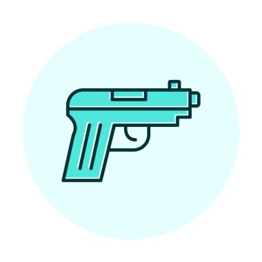 askeri tabanca ikonu vektör illüstrasyonu 