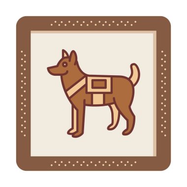 Askeri Köpek simgesi vektör illüstrasyonu