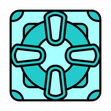 Lifesaver yassı simgesinin vektör çizimi, cankurtaran sembolü  