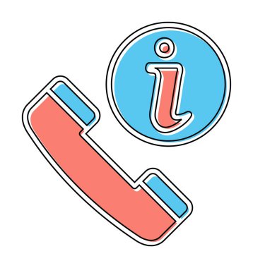 Basit çağrı bilgi simgesi, vektör illüstrasyonu