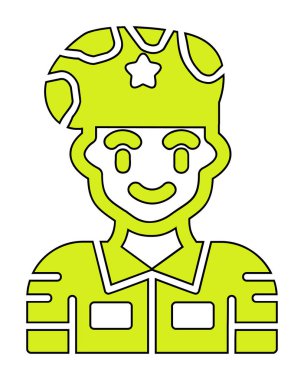 asker web simgesi, vektör illüstrasyonu 