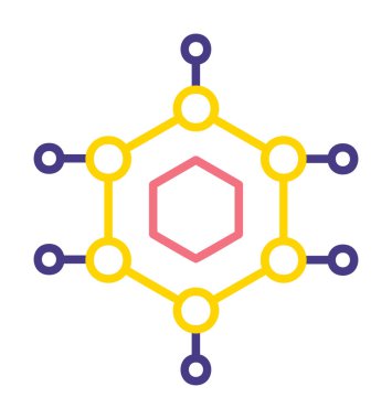 Basit Nanoteknoloji simgesi, vektör illüstrasyonu