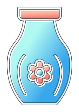 sake in jar simgesi, düz vektör illüstrasyonu