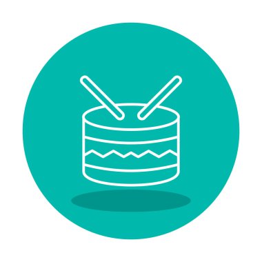 davul simgesi doğrusal vektör çizimi 