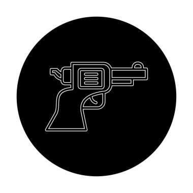 askeri tabanca ikonu vektör illüstrasyonu 