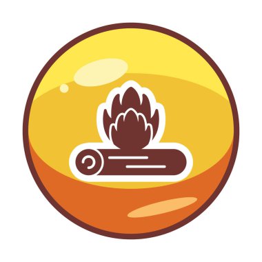 şenlik ateşi web simgesi, vektör illüstrasyonu