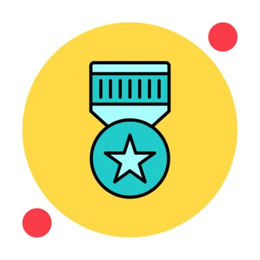 Moda düz renk olarak basit madalya simgesi. 