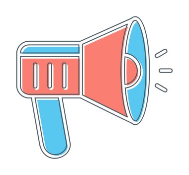 megafon ikonu. Hoparlör vektör illüstrasyonu. düz dizayn