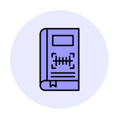 Barkod simgesi olan kitabın vektör illüstrasyonu  