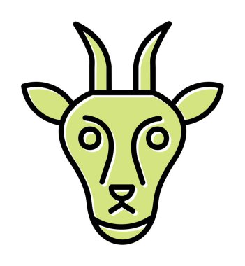 Keçi başı düz vektör simgesi 