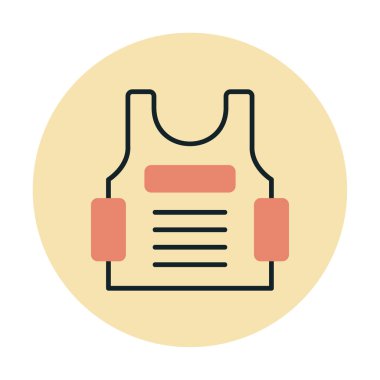 Kurşun geçirmez yelek ağ simgesi, vektör illüstrasyonu