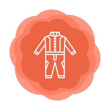 Race Suit web simgesi, vektör illüstrasyonu