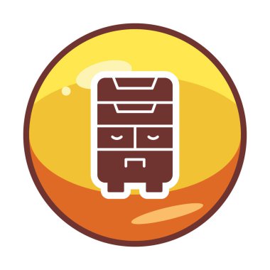 çekmeceler düz simge, vektör çizimi ile klozet 