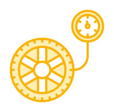 düz teker basıncı, izole edilmiş simge 