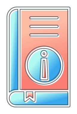 Basit Kitap Bilgileri simgesi, vektör illüstrasyonu