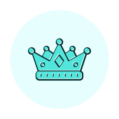 Taç düz simge vektör çizim