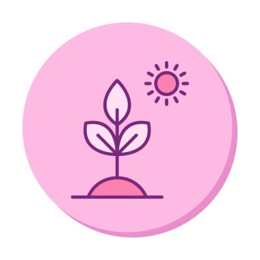 Biyoloji Bitki ana hatları simgesi beyaz arkaplanda izole edildi