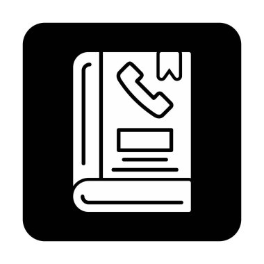 Telefon Rehberi düz simgesi, vektör çizim