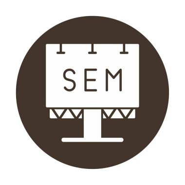 SEM ile Billboard simgesinin vektör illüstrasyonu  