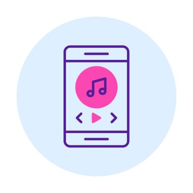 düz akıllı telefon müzik çalar simgesi