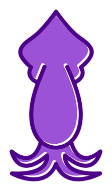 Beyaz arkaplanda mürekkep balığı vektörü simgesi 