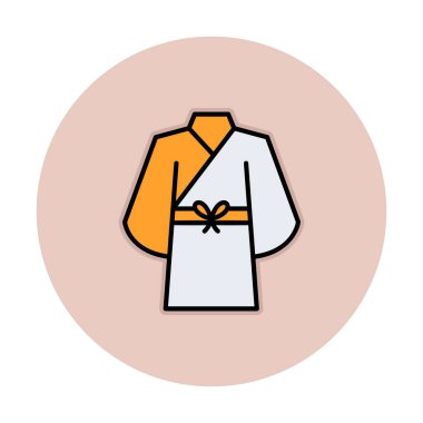 Yukata simgesi, doğrusal izole edilmiş illüstrasyon, ince çizgi vektörü, web tasarım işareti 