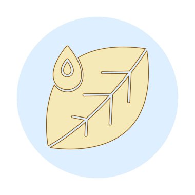 Su damlası ve yaprak simgesinin vektör çizimi