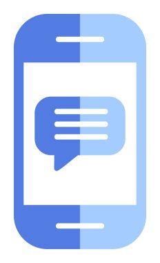Sohbet ikonu vektör çizimi. Telefon İletisi                          