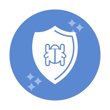 Antivirüs kalkan koruma simgesi vektör illüstrasyonu 