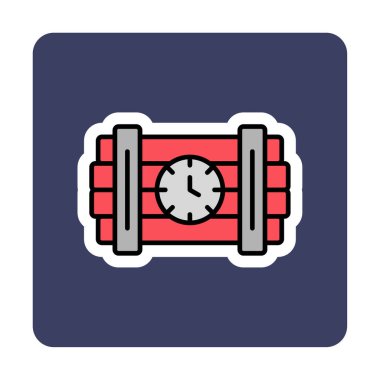 Zaman bombası ikonu vektör illüstrasyonu.