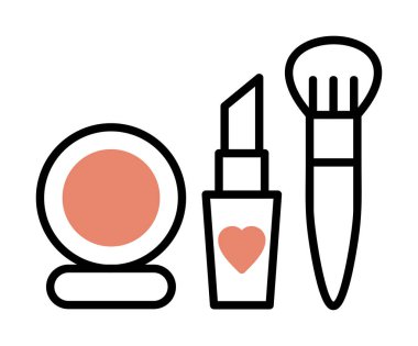 Makyaj araçları web simgesi, vektör illüstrasyonu