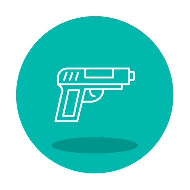 askeri tabanca ikonu vektör illüstrasyonu 