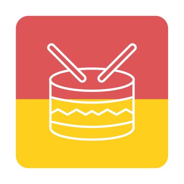 davul simgesi doğrusal vektör çizimi 