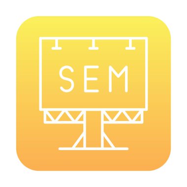 SEM ile Billboard simgesinin vektör illüstrasyonu  