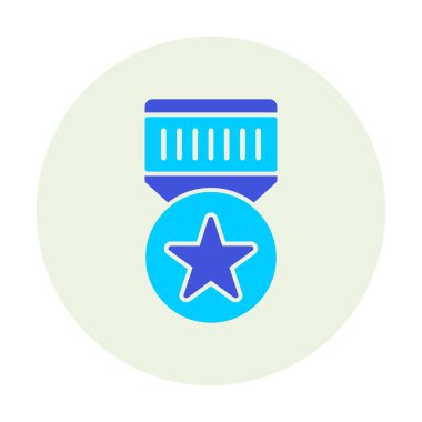 Moda düz renk olarak basit madalya simgesi. 