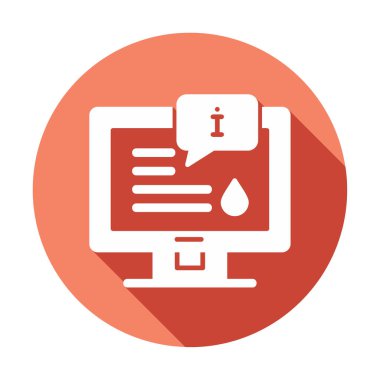 Bilgi simgesi resimli düz bilgisayar ekranı